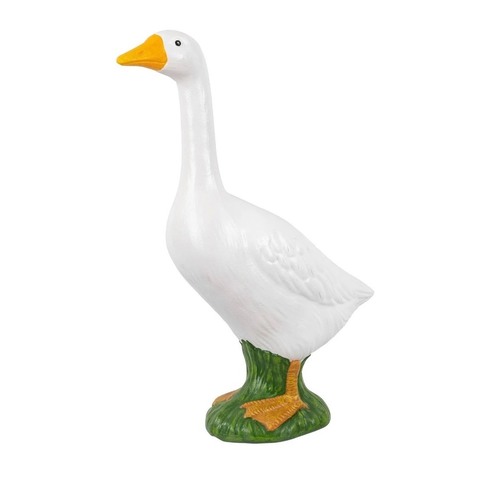 Large White Goose Lawn Ornament Garden Statue Weather Resistant 19.6 Inch